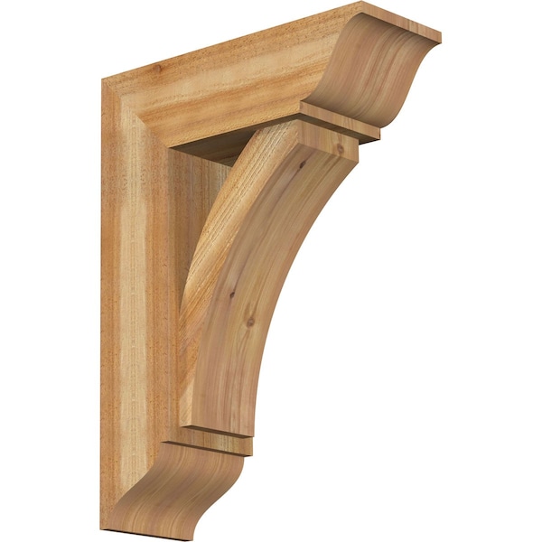 Ekena Millwork Thorton Traditional Rough Sawn Bracket w/ Offset Brace, Western Red Cedar, 8"W x 22"D x 30"H BKT0806X22X30THR01RWR - main